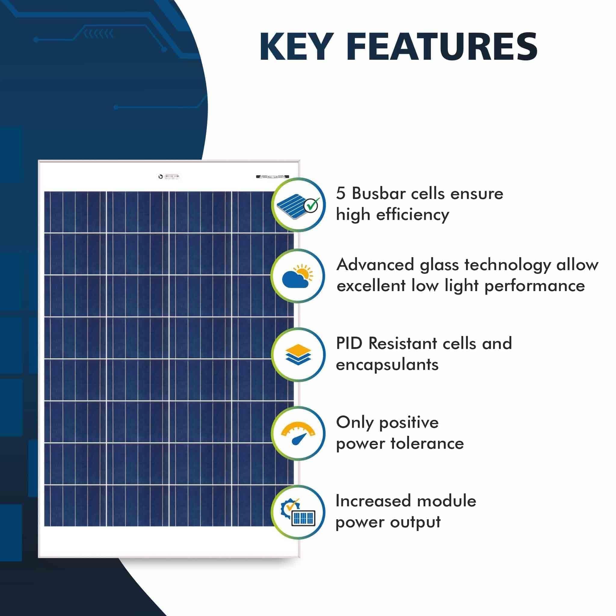 100 Watt Solar Panel key features