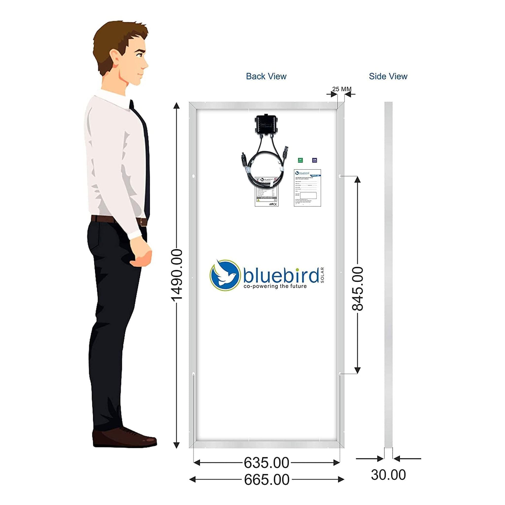 150 watt solar panel size