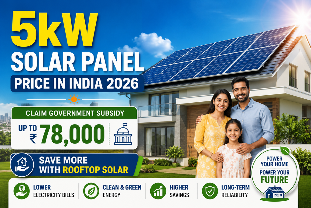 5kW Solar Panel Price in India 2026