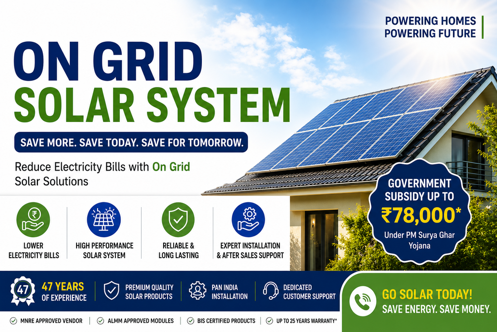 On Grid Solar System Price in India 2026 – Subsidy and Complete Buying Guide