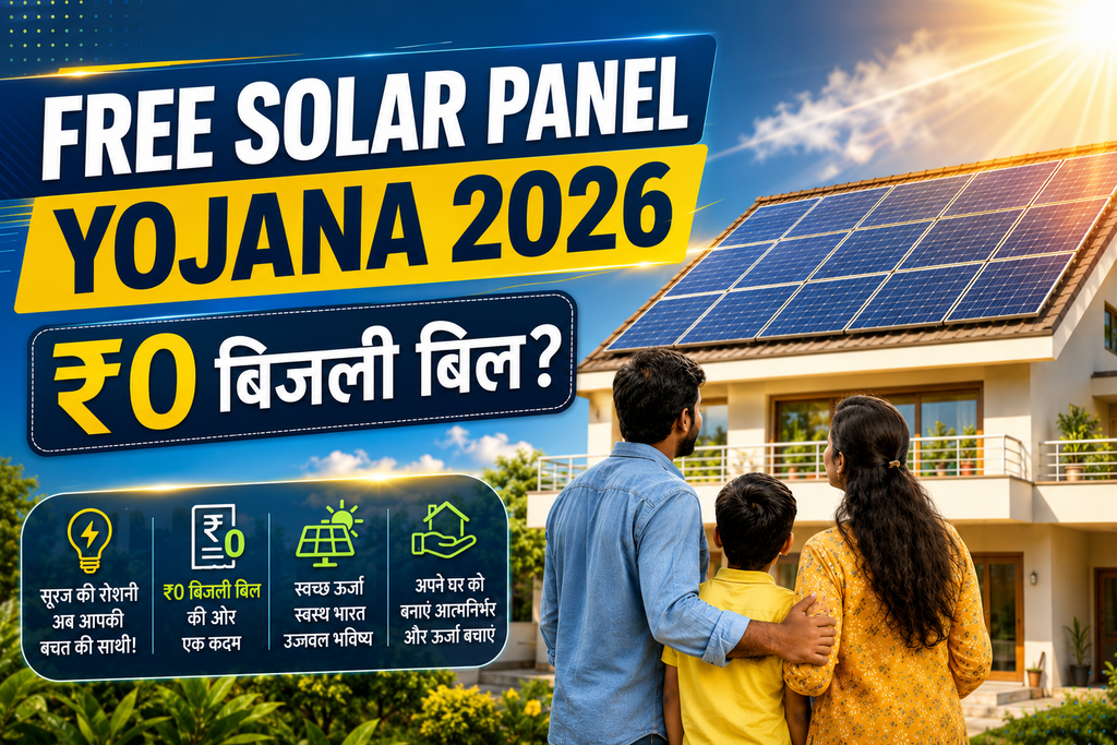 Free Solar Panel Yojana 2026: ₹0 बिजली बिल? पूरी जानकारी