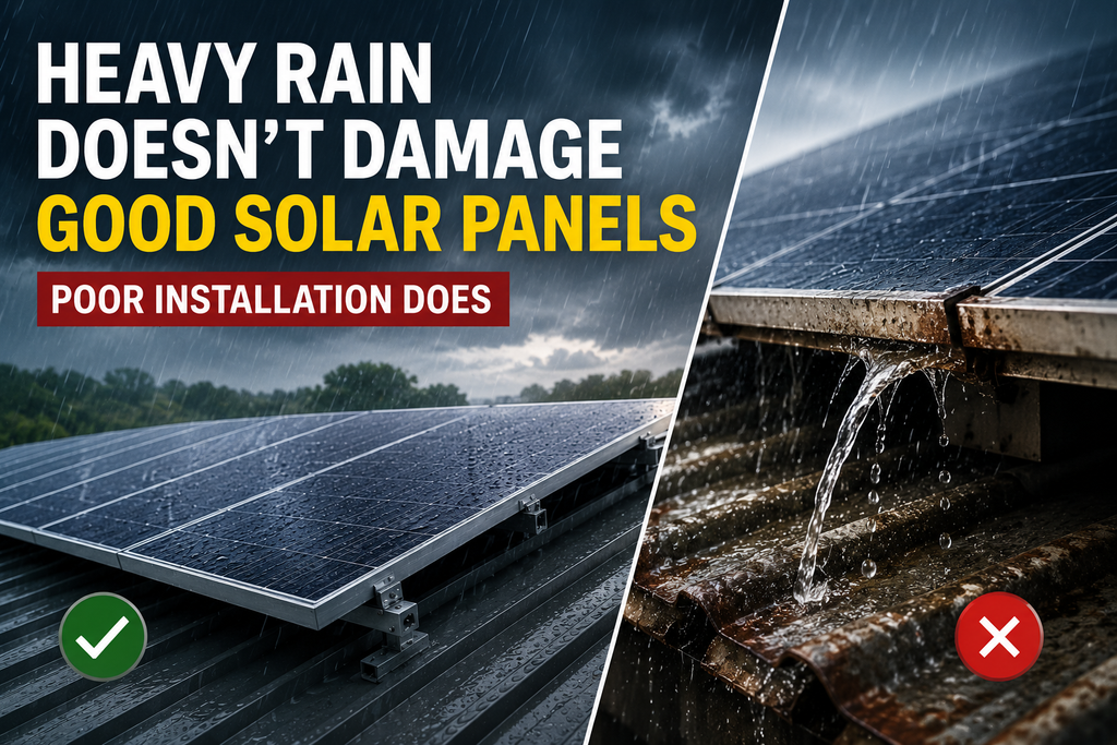 Heavy Rain Doesn't Damage Good Solar Panels—Poor Installation Does