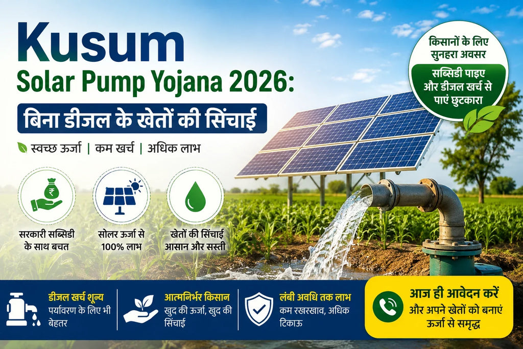 Kusum Solar Pump Yojana 2026: बिना डीजल के खेतों की सिंचाई