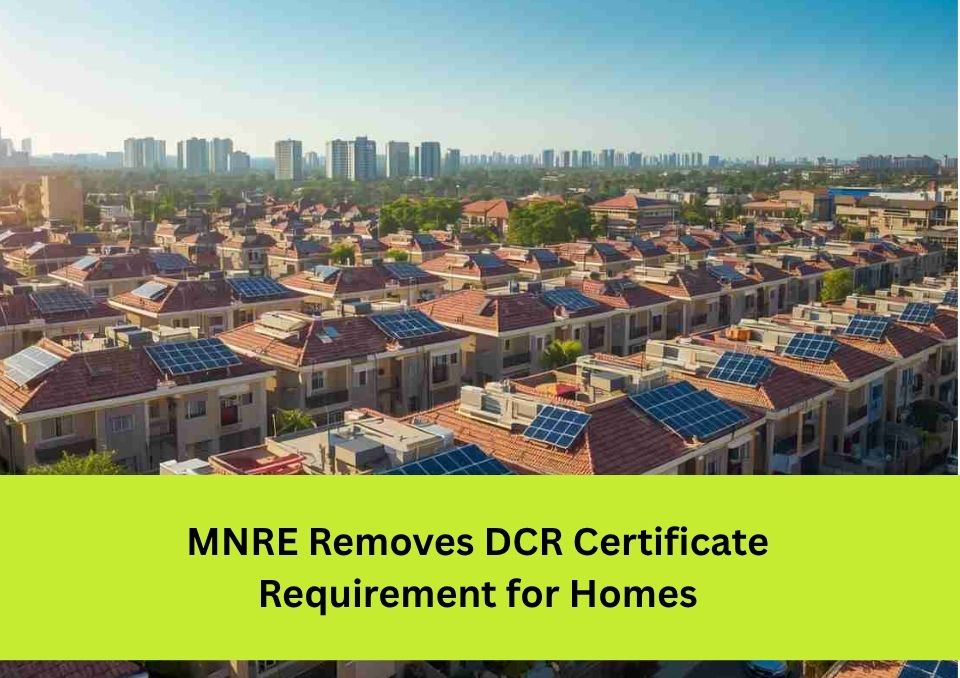 Rooftop Solar Just Got Easier: MNRE Allows Rooftop Solar Without DCR Certificate