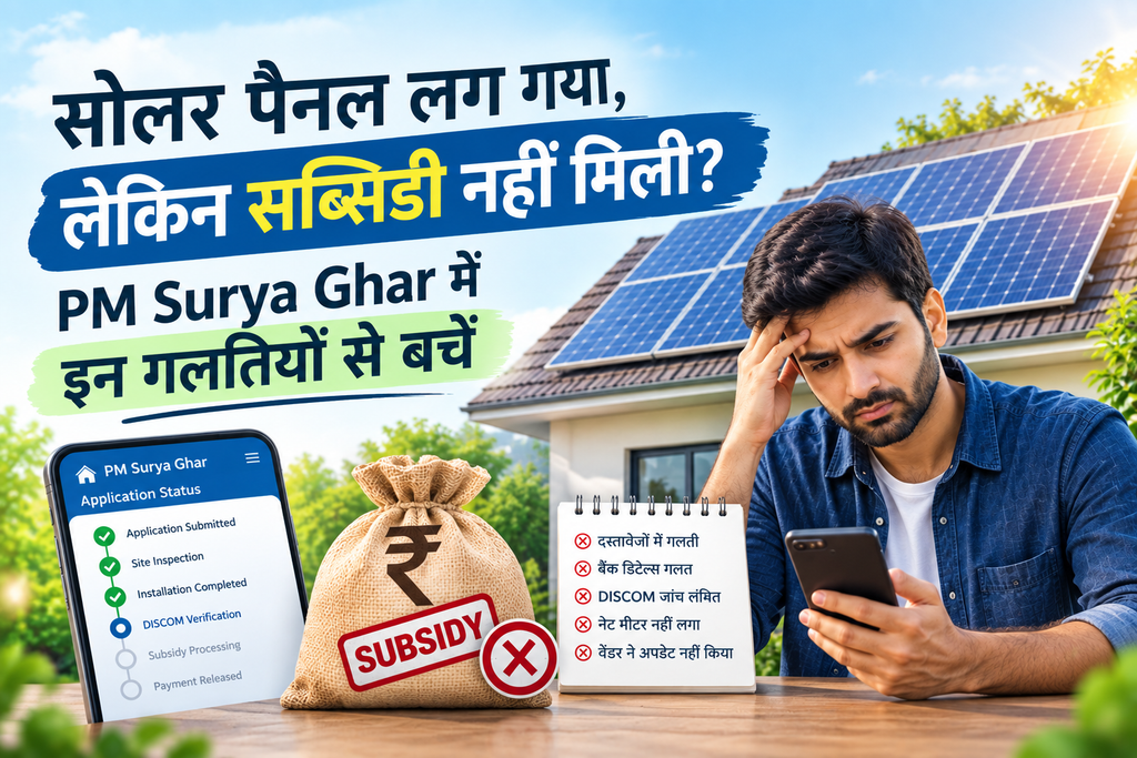 सोलर पैनल लगवाने के बाद सब्सिडी नहीं मिली? PM Surya Ghar में ये गलतियां न करें