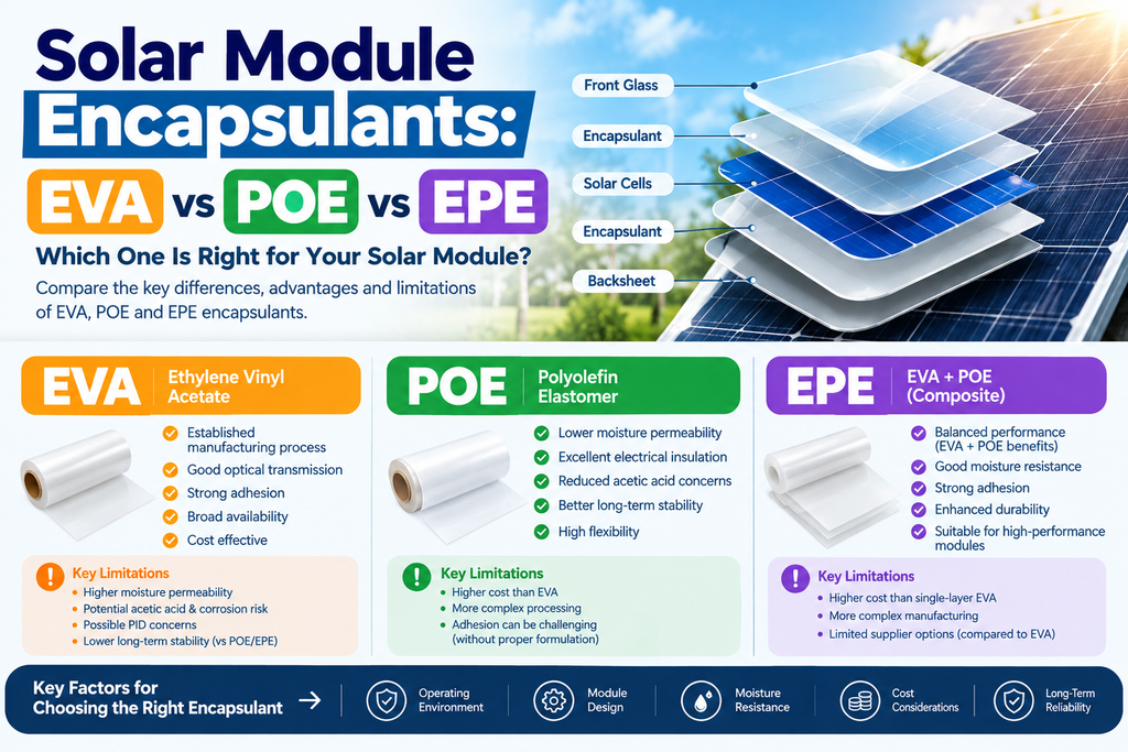 Solar Module Encapsulants: EVA vs POE vs EPE