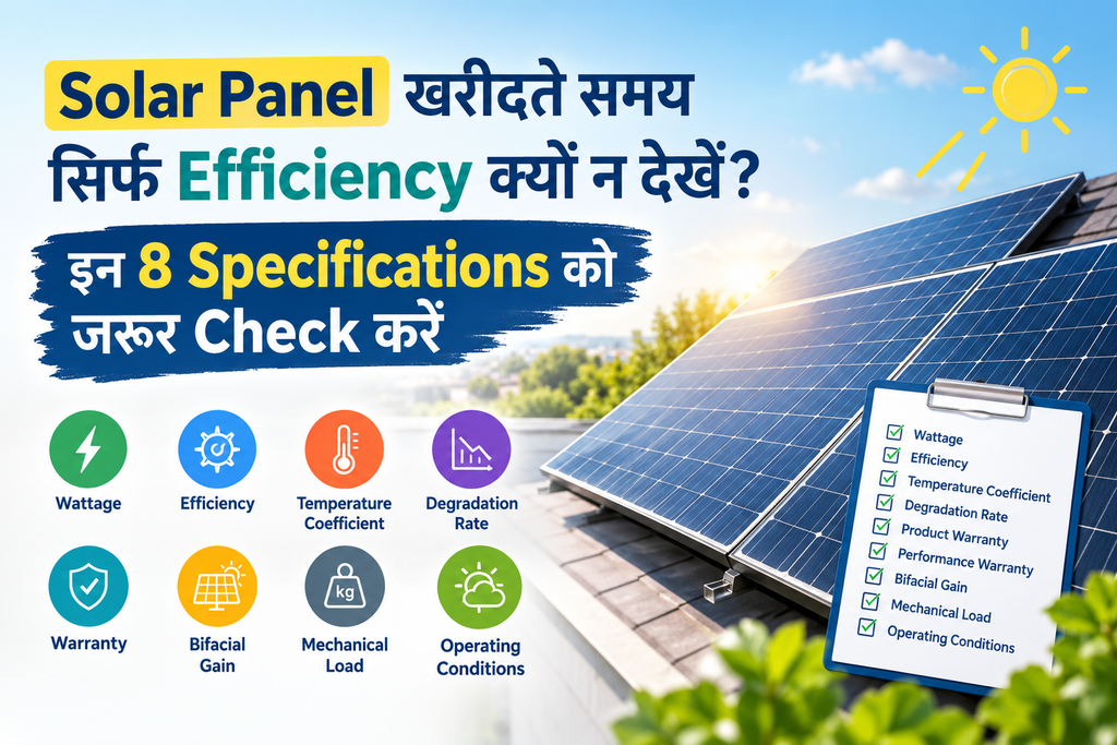 Solar Panel खरीदते समय सिर्फ Efficiency क्यों न देखें? इन 8 Specifications को जरूर Check करें