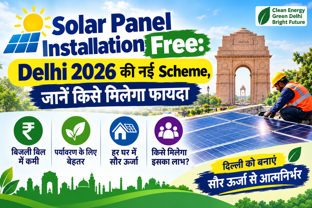 Solar Panel Installation Free: Delhi 2026 की नई Scheme, जानें किसे मिलेगा फायदा