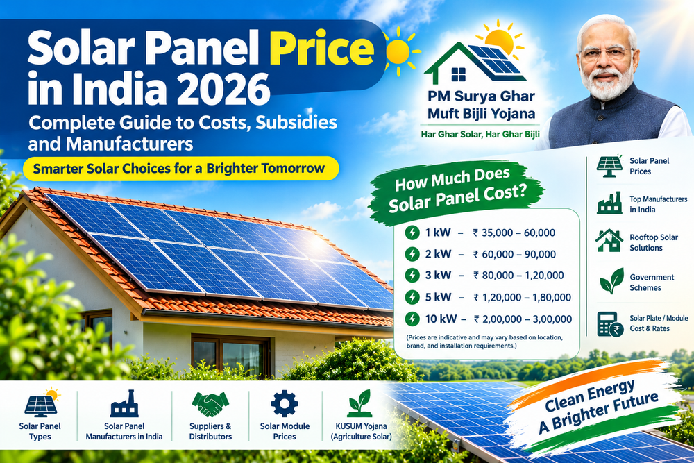 Solar Panel Price in India 2026: Complete Guide to Costs – Bluebird Solar
