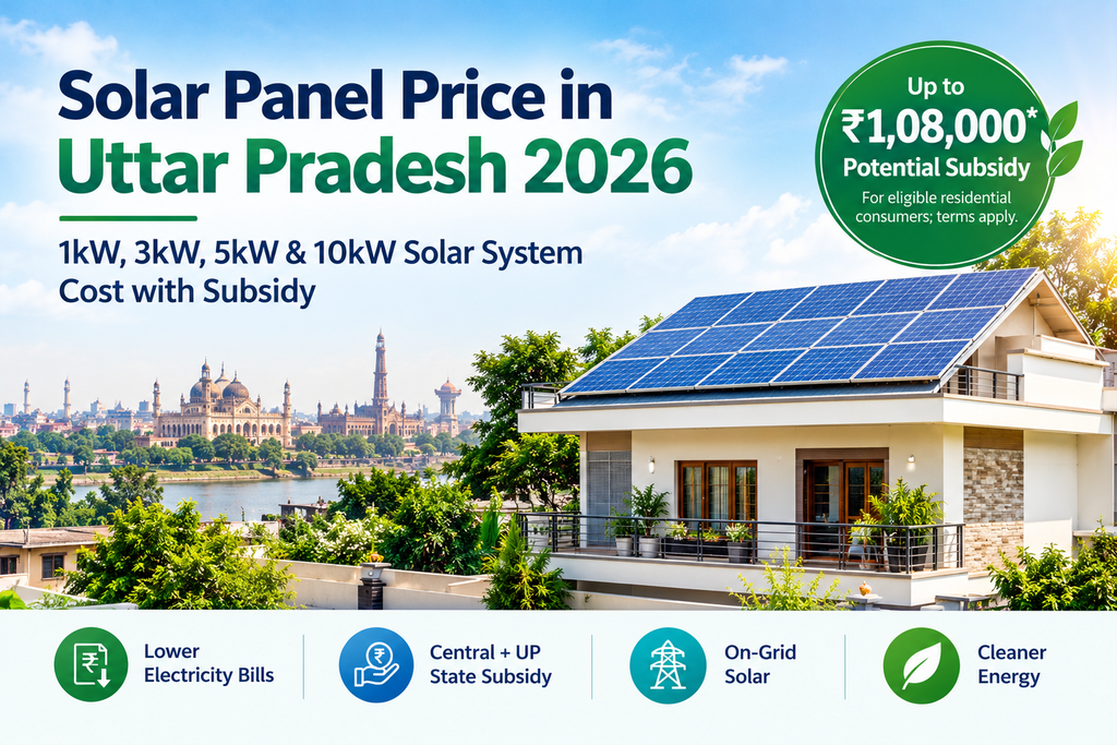 Solar Panel Price in Uttar Pradesh : 1kW, 3kW, 5kW & 10kW Subsidy