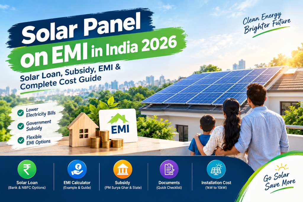 Solar Panel on EMI in India 2026: Solar Loan, Subsidy, EMI and Complete Cost Guide