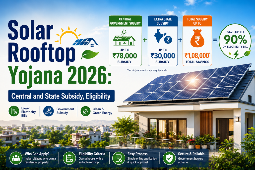 Solar Rooftop Yojana 2026: Central and State Subsidy, Eligibility