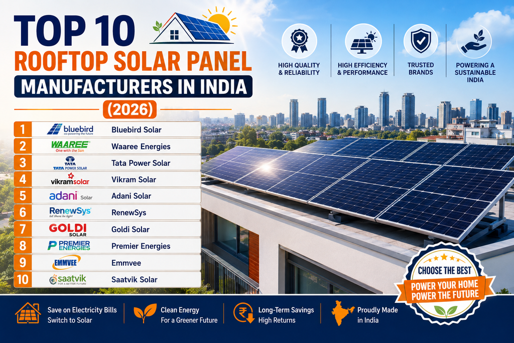 Top 10 Rooftop Solar Panel Manufacturers in India (2026)