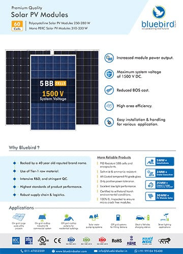 Polycrystalline & Mono PERC Solar Panel Technical Datasheet - Bluebird Solar