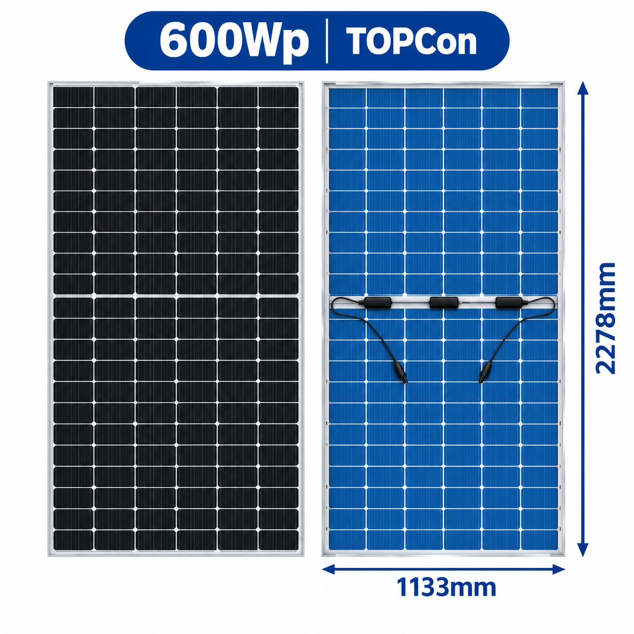 600Wp solar panel dimensions