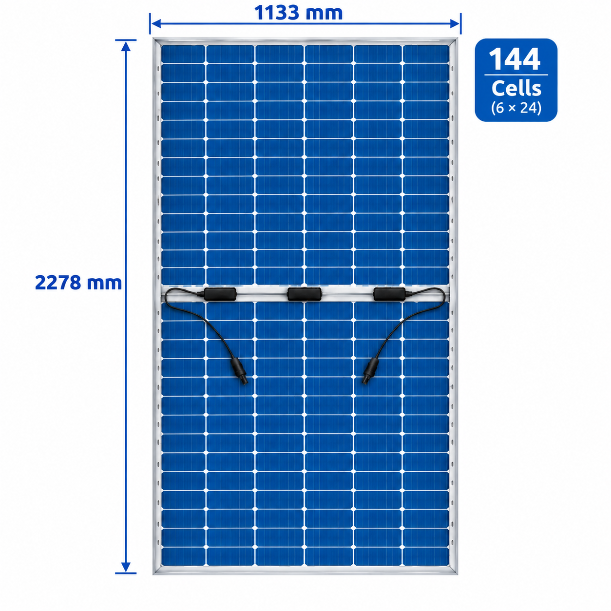 BACK VIEW 600Wp SOLAR PANEL