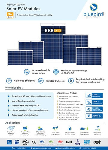 Polycrystalline Solar Panel Technical Datasheet - Bluebird Solar