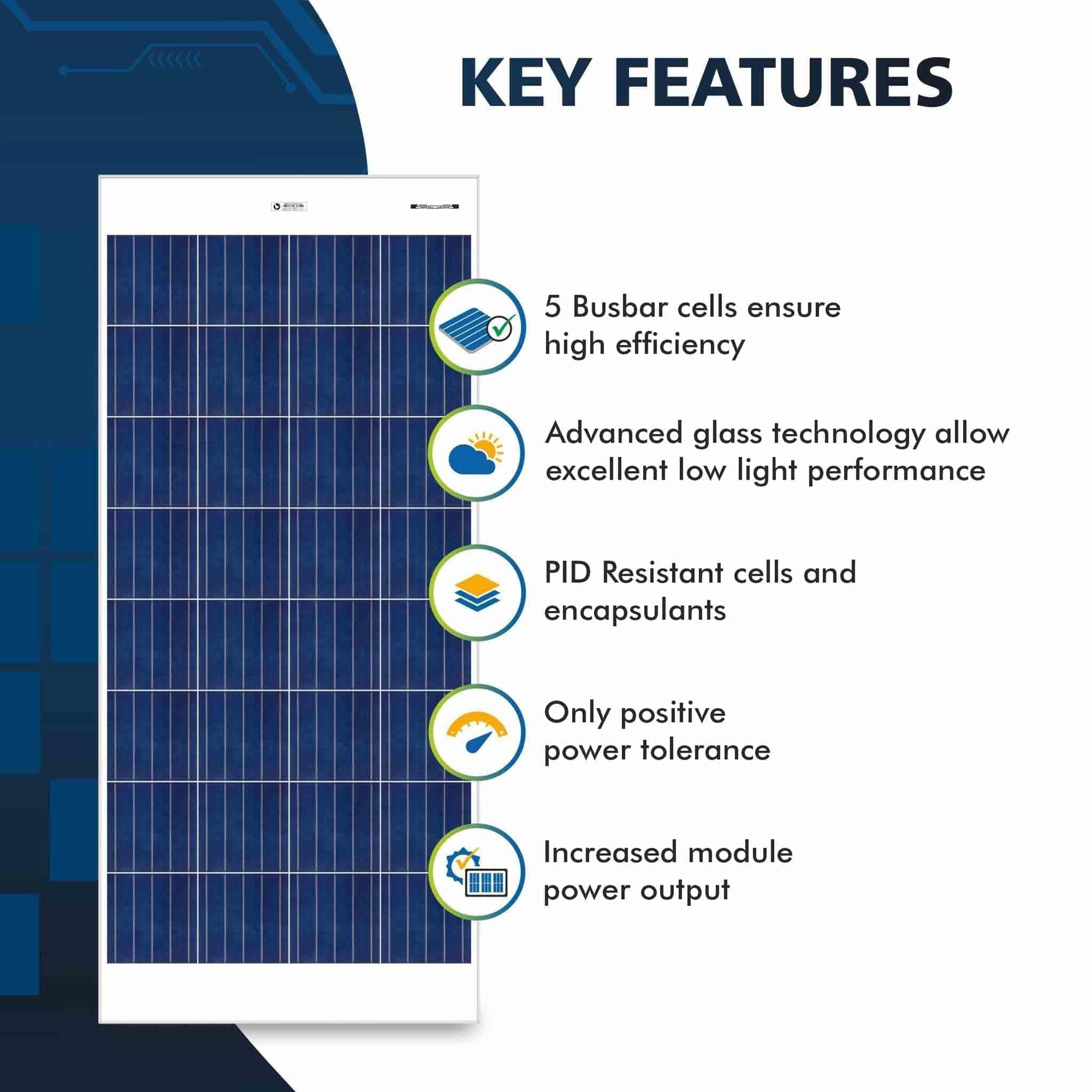 150 watt solar panel key features 